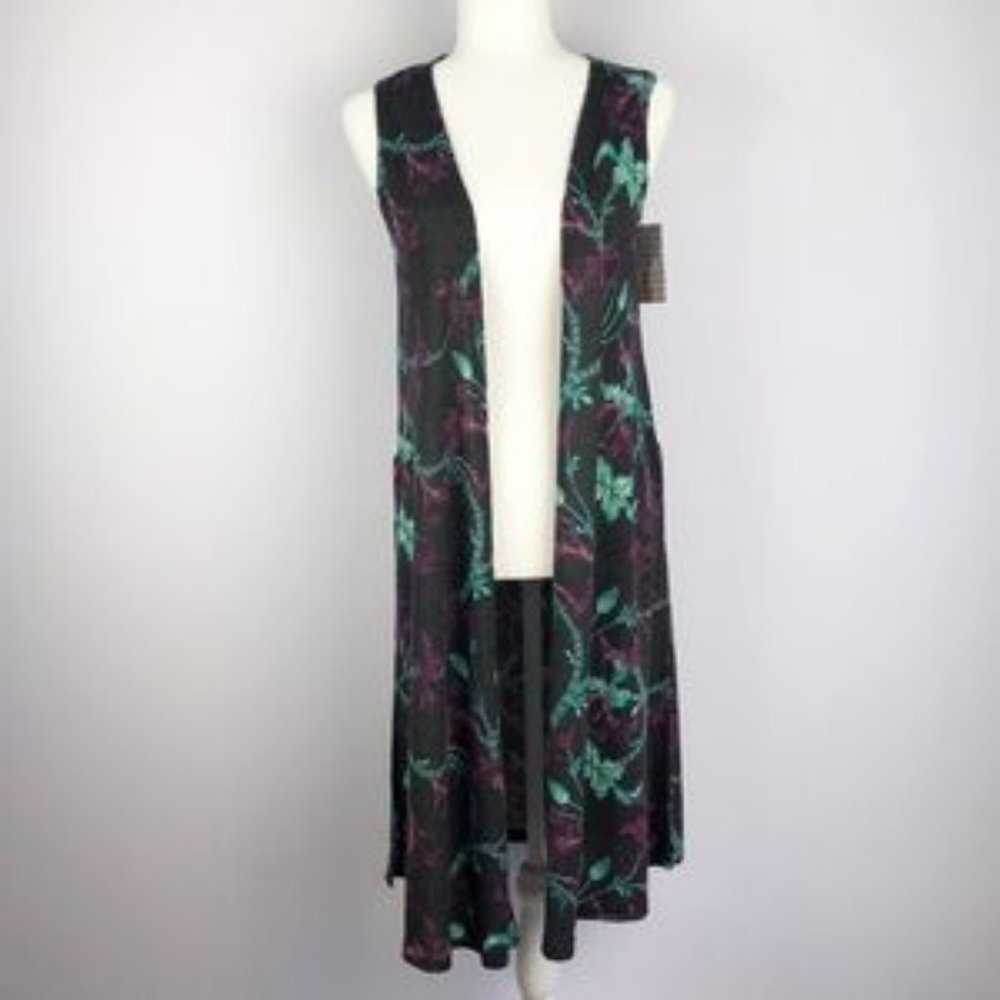 LuLaRoe Joy Open‎ Boho Floral Long Vest Brand New With Tags Size XS